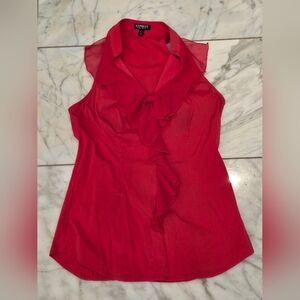 2 For $20 Express Women's Vibrant Red Ruffle Blouse